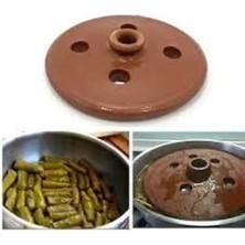 Mabeyn Sırlı Toprak Kiremit Dolma Sarma Taşı Kapağı 18 cm Kiremit Dolma Taşı Yaprak Sarma Taşı