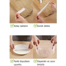 Mabeyn Jouis Streç Tabak Bonesi, 100 Adet Gıda Temasına Uygun,bpa Free Dayanıklı Lastikli Poşet,tabak ve Tencereler Için Koruyucu Kapak