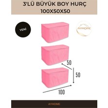 AY Home  3  Adet  Çeyizlik Büyük Boy Yorgan Döşek Yastık  Hurcu  100  X 50  X 50  CM   Fermuarli  Kalın  Tela  Kumaş Pembe  Renk  Mega  Boy  Hurç