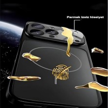 Mabeyn Iphone 15 ile Uyumlu 17 Pro Görünümlü Destekli Kablosuz Şarj Özellikli Kamera Lens Korumalı Şık Metal Görünümlü Telefon Kılıfı