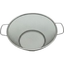 Mabeyn Premium 21 cm Paslanmaz Çelik Orta Boy Mutfak Süzgeci, Çift Kulplu Metal Pirinç Yıkama ve Makarna Süzme Kabı, Isıya Dayanıklı Delikli Sebze Meyve Kasesi (Gümüş)
