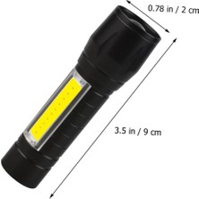 Mabeyn Mini LED El Feneri, Şarjlı, 5W, 200LM, 3 Mod Işık, Balıkçı Kamp Bekçi Feneri Şarjlı Odak Ayarlı Siyah Mini LED Fener