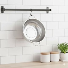 Mabeyn Premium 22 cm Paslanmaz Çelik Mutfak Süzgeci, Çift Kulplu Metal Pirinç ve Bakliyat Yıkama Kabı, Isıya Dayanıklı Delikli Sebze Meyve Süzme Kasesi (Gümüş)