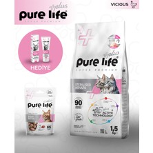 Pure Life Plus Tavuklu Kedi Maması 1,5 kg + Paste + Ödül Maması Hediyeli Paket Set