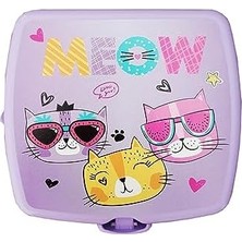 Mabeyn Çocuk Beslenme Kutusu Kedi Temalı Lila