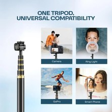 Mabeyn Profesyonel – 360° Pan Tilt Başlıklı Alüminyum Çekim Standı, Ayarlanabilir 3 Kademeli Bacaklar, Akıllı Telefon Aparatlı, 0.6 kg Hafif, ve Mobil Uyumlu Çekim Dengeleyici | Z4