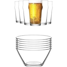 Mabeyn Lav Noniq 6'lı Bira Bardağı ve Lav Vega 6'lı Orta Boy Kase