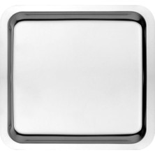 Mabeyn Paslanmaz Çelik Sunum Tepsisi, Kare, Gümüş, 21X21 Cm, Çay Kahve Pasta Tatlı Servisi, 1 Adet