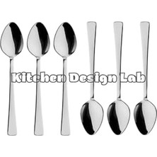 Mabeyn Gümüş Renk Çay Kaşığı Seti, Paslanmaz Çelik, Metalik, 11 Cm, 70 Gram, 6 Adet