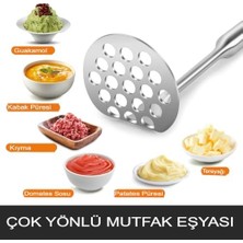Mabeyn Mallart® Paslanmaz Çelik Patates Ezici – Ergonomik Tutma Sapı ile Püre Yapıcı, Endüstriyel Kalite Patates Presi, Mutfak Gereci, Bulaşık Makinesinde Yıkanabilir – Püre, Havuç, Tatlı Patates Için