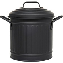 PremiumPort Galvaniz 4l Tezgah Üstü Çöp Kovası Siyah 22CM, Şık ve Kullanışlı Tasarım