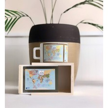 Mabeyn Giftmoda Travel Jounal Tasarımlı Ahşap Kutulu Fincan
