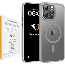 Mabeyn 15 Kılıf 6.1" Magsafe ile Uyumlu, Yarı Saydam Mat Cep Telefon Kılıfı, Sararmaz, Yükseltilmiş Metal Lens Çerçeve, Metal Tuşlar, Profesyonel Koruma Phone - Gri