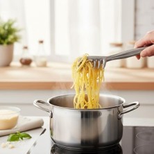 Mabeyn Paslanmaz Çelik Makarna ve Salata Servis Maşası – Isıya Dayanıklı, Kaymaz Saplı, Çok Amaçlı Mutfak Servis Pensi – 21 cm