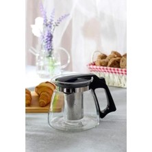 Mabeyn Promosyonca Isıya Dayanıklı Borosilikat Cam Demlik, Kendinden Süzgeçli, Şık Tasarım (1500 Mililitre)