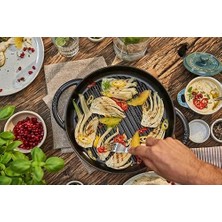 Mabeyn Staub Döküm Izgara Tava Çift Kulplu 26 cm Siyah