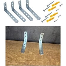 Mabeyn Deprem Güvenliği Dolap Sabitleme Aparatı, Gri, 16X52X100MM, Mobilya Duvara Sabitleyici, 2 Adet Metal L Demir