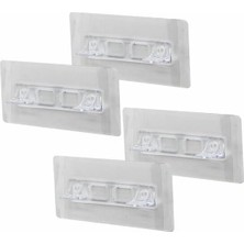 Mabeyn Raf Ayak Aparatı, Şeffaf Pvc Yapışkanlı ve Vidalanabilir, 2X10CM, 4 Adet