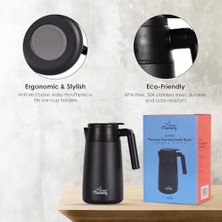 Mabeyn Any Morning 1.2 L Paslanmaz Çelik Termos, Sızdırmaz Kapaklı Geniş Ağızlı Siyah SI232250