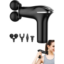 Exenar Çift Başlıklı Derin Doku Masaj Aleti 3200RPM Titreşimli Şarjlı Masaj Tabancası 6 Titreşim Modu