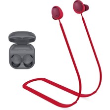 Mabeyn Galaxy Buds2 ile Uyumlu/galaxy Buds2 Pro ile Uyumlu Yumuşak Güçlü Silikon Özel Kaymaz Tasarım Spor Kaybolmaya Karşı Kulaklık Aksesuarları Boyun Ipi Kırmızı