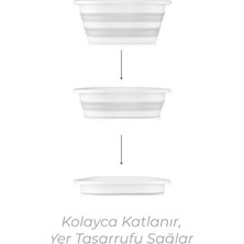 Mabeyn Pazar Kapısı Katlanabilir Silikon Akordiyon Çamaşır Sepeti Sele 27 L (27 Litre)