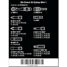 Mabeyn Uç Çeşitleri Bit-Check, 30 Zyklop Mini 1, 31 Parça, 05073640001