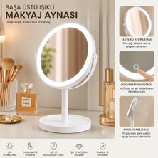 OHBEVAR LED Işıklı, Dokunmatik Kontrollü, Masa Üstü Profesyonel Makyaj Aynası