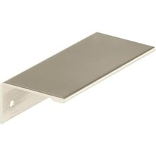 Mabeyn Dolap Çekme Kolu, Nikel, 76 mm Merkez Mesafesi, Kenar Çekme, 10'lu Paket, Çekmece Donanımı