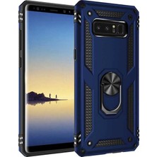 Mabeyn Galaxy 8 ile Uyumlu Kılıf Yüzüklü Zırh Tank Vega Mavi