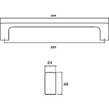 Mabeyn Saten 28 cm Çekme/sürgü Kapı Kolu