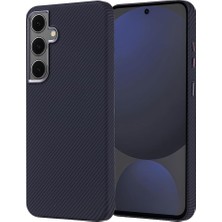 Mabeyn Galaxy S24 Fe Için ile Uyumlu Kılıf Polikarbon Fiber Görünümlü Nekst Kapak Siyah