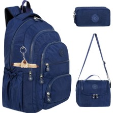 Alfa MEC Krinkıl 3’lü Set Kumaş Çanta + Termal Beslenme Çantası + Kalemlik, Maymun Anahtarlık Hediyeli