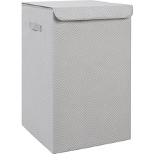 Mabeyn Ocean Home Textile Gri Balıksırtı Çamaşır Kutusu 36 x 36 x 56 cm