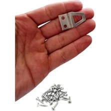 Mabeyn Tablo ve Resim Çerçevesi Için Askı Kancası, Kıvrık Eğik Metal, Montaj Vidaları Dahil (10)