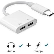 Mabeyn Type C Pd Ses ve Hızlı Şarj Çoğaltıcı Çipli Cihaz Seçmez 1 Ses ve 1 Şarj Olarak Pd Çoğaltır Cihaz Seçmez Full Uyumlu (Type C Ses ve Şarj Kulaklık Şarj Hb-12)