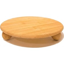 Mabeyn Smartizi Top Ayaklı Mini Bambu Sunumluk - 12 cm Yuvarlak Doğal Ahşap Stand - Kahve Yanı, Lokumluk, Mumluk ve Dekoratif Altlık