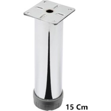Mabeyn Mobilya Kanepe Koltuk Çekyat Yükseltme Ayağı Tablalı Krom Metal 15 cm 4 Adet