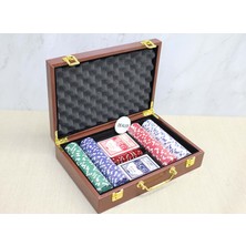 Elwes Deri Çantalı 200 Chip ve 2 Adet Iskambil Kağitına Sahip Poker Oyunu