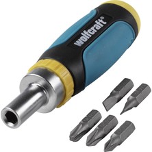Mabeyn Wolfcraft 631811000 1237000 1 Mini Cırcır Tornavida 5 Uç Dahil Sağlam Tornavida: Düz 5,0 + 6,0 Mm, Phillips No. 1 + 2 + 3