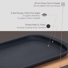 Mabeyn Lava Döküm Servis Tabağı 32X20 Ahşap Altlıklı - Lv As 174