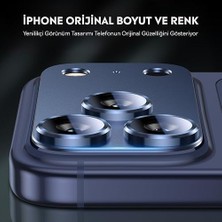 Mabeyn 17 Pro Max Uyumlu Full Kamera Lens Koruyucu Darbe Dayanıklı Temperli Cam Tam Koruyucu Kamera Lens Cam Film Çizilme Önleyici Lacivert