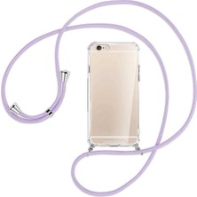 Mabeyn Iphone 6 / 6s Uyumlu Kılıf Boyun Omuz Askılı Ipli Anti Şok Köşe Korumalı Şeffaf Silikon Kmp