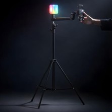 Mabeyn Profesyonel Rgb Dolgu Işıklı Telefon Tripodu 190CM Uzatılabilir Alüminyum Gövde 108 LED Video Işığı 2000MAH Bataryalı 2 Eklemli Ayarlanabilir Telefon Tutuculu Güzellik Işığı - FT54, Siyah