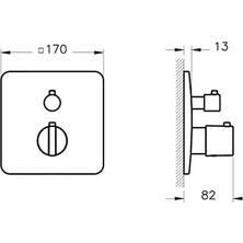 Mabeyn Suit U A4267426 Termostatik Banyo Bataryası, Sıva Üstü, V-Box, Bakır