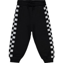 Civil Boys Civil Eşofman Altı Premium Siyah Erkek Çocuk 2-5 Yaş Dama Şeritli Standart Fit Kumaş