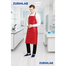 Zürih Ticaret ZURIHLAB Asit ve Kimyasal Önlüğü - PVC Önlük Su Geçirmez Kırmızı Renk - Aşınmaya Dayanıklı - (EnxBoy: 70×110 cm)