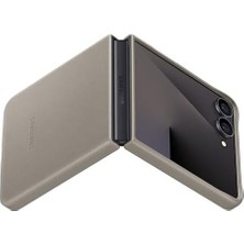 Mabeyn Galaxy Z Flip7 Deri Kılıf, Gri