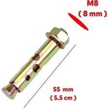 Mabeyn Gömlekli Çakma Çelik Dübel, M8X55 Mm, Raf Montaj Bağlantı, Zemin Monte Tavan Asma Aparat (10, 8X55)