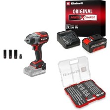 Mabeyn Tp-Cw 18/750-C Li Bl - Solo, Kömürsüz Akülü Darbeli Somun Sıkma + 18V 4,0 Ah Pxc Starter Kit, Akü ve Şarj Cihazı + Uç Seti 40 Parça, M-Case Kutu